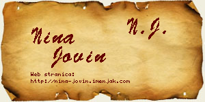 Nina Jovin vizit kartica